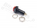 Push button (on/off) 11mm square red 250V / 1A